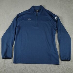 Oakley Sweater Mens Large Blue Grande Oaks 1/4 Zip Pullover Sweatshirt